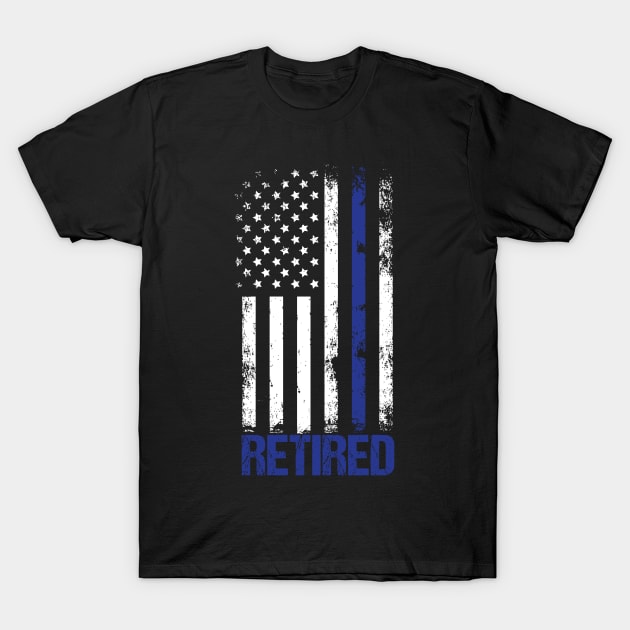 Retired Police Vintage Patriotic T-Shirt by RJCatch